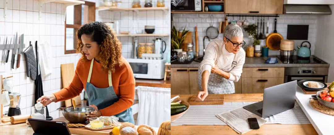 orang sedang mengikuti kursus masak online
