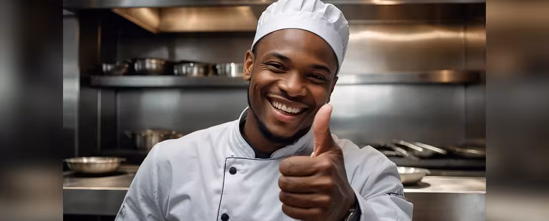 chef private tersenyum