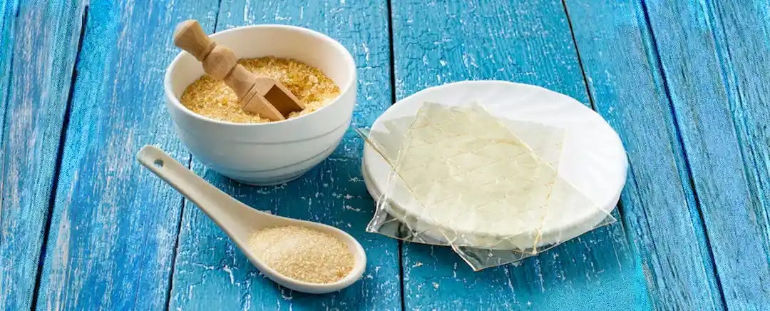 gelatin di atas meja