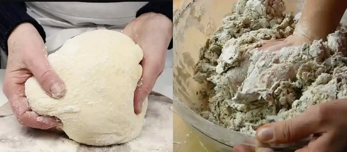 mengadon adonan hingga kalis