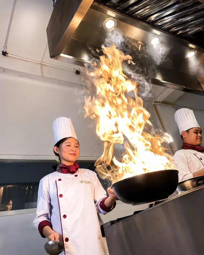 siswa ncsa berlatih flambe