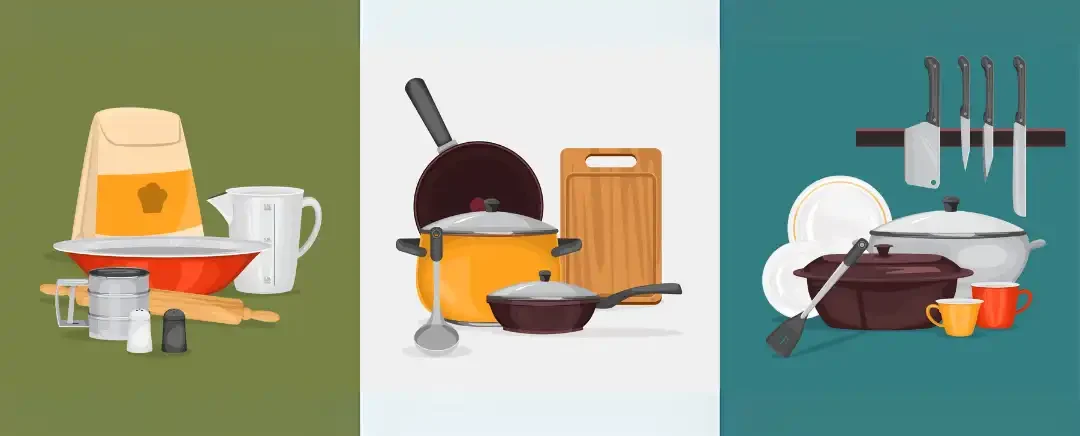 (Ilustrasi Macam Alat Masak, Sumber: freepik.com/macrovector)